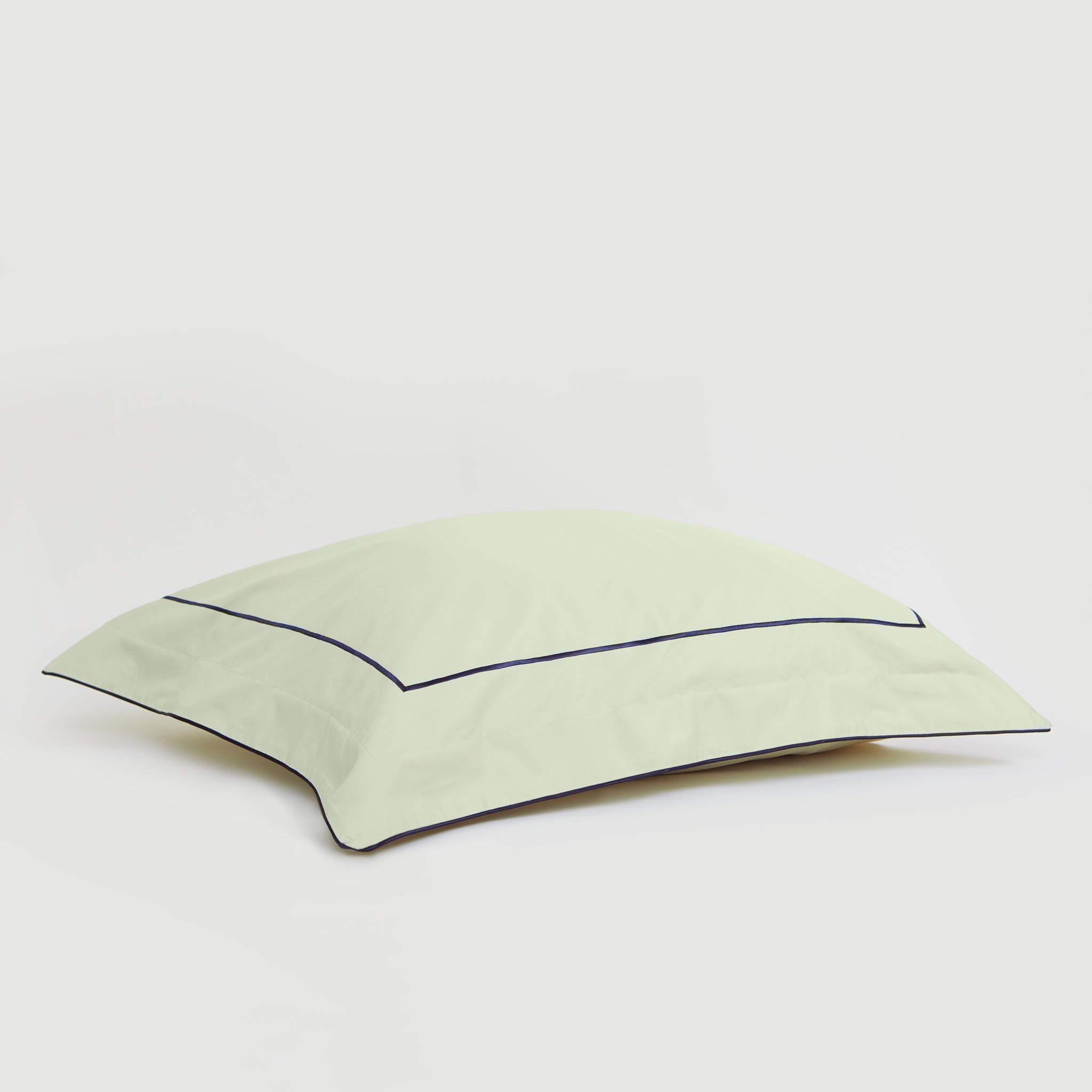 Sateen Pillowcase Eucalypt & Navy Blue