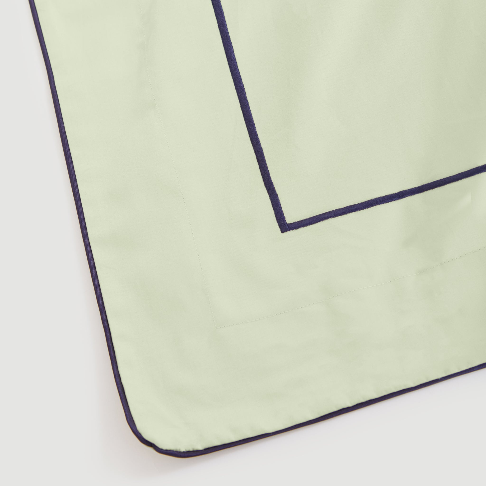 Sateen Pillowcase Eucalypt & Navy Blue