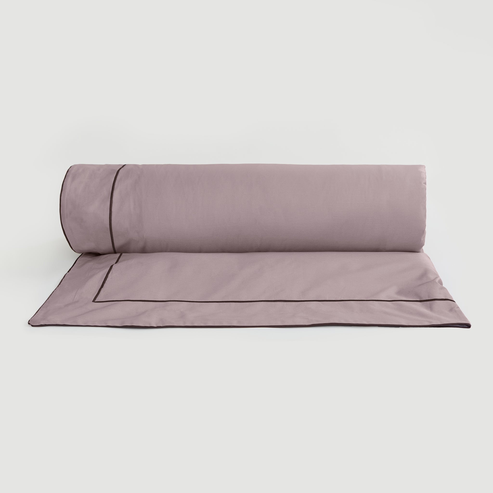 Satin-Bettbezug Anthrazit & Kakao