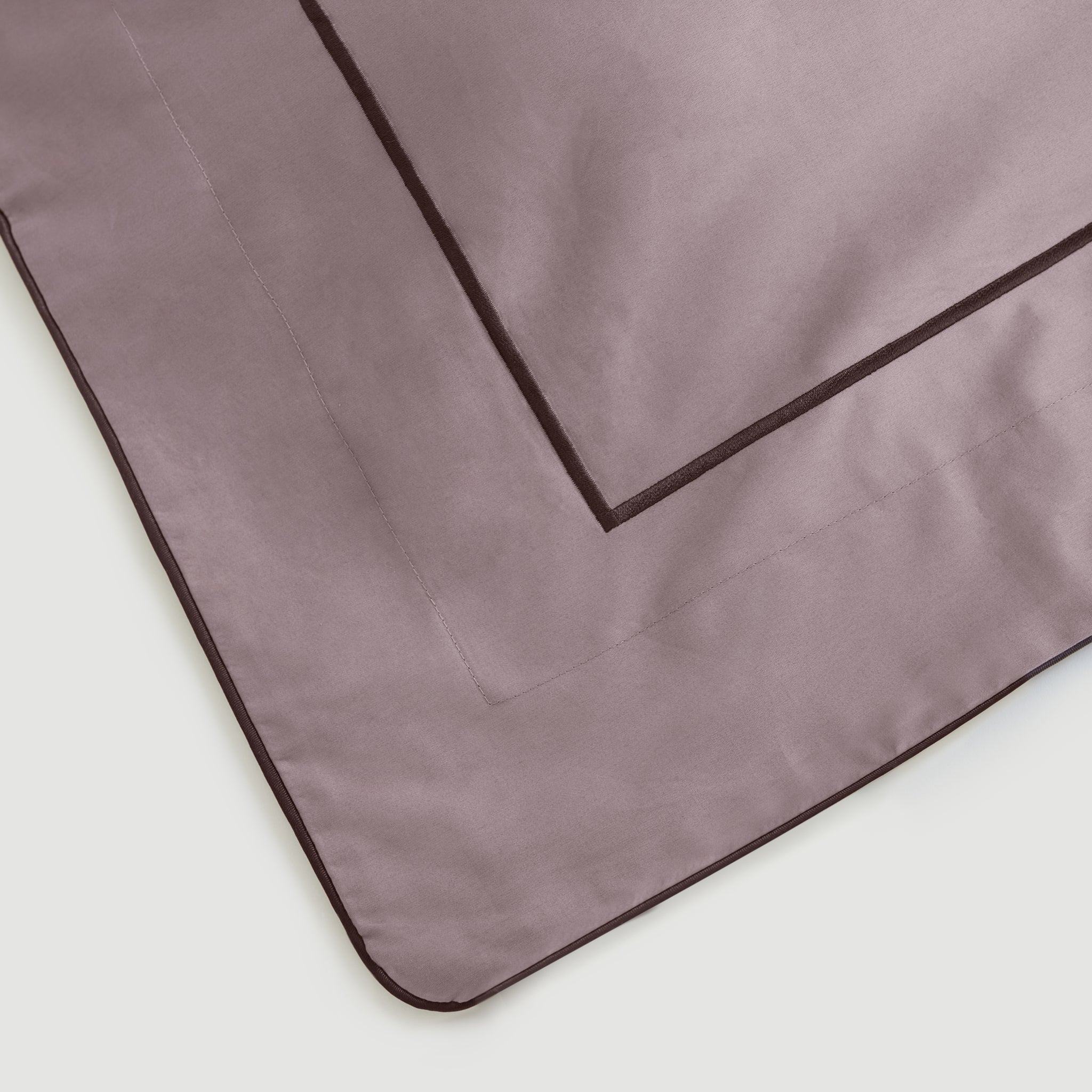 Satin-Bettbezug Anthrazit & Kakao